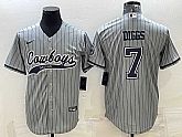 Men's Dallas Cowboys #7 Trevon Diggs Grey With Patch Cool Base Stitched Baseball Jersey,baseball caps,new era cap wholesale,wholesale hats